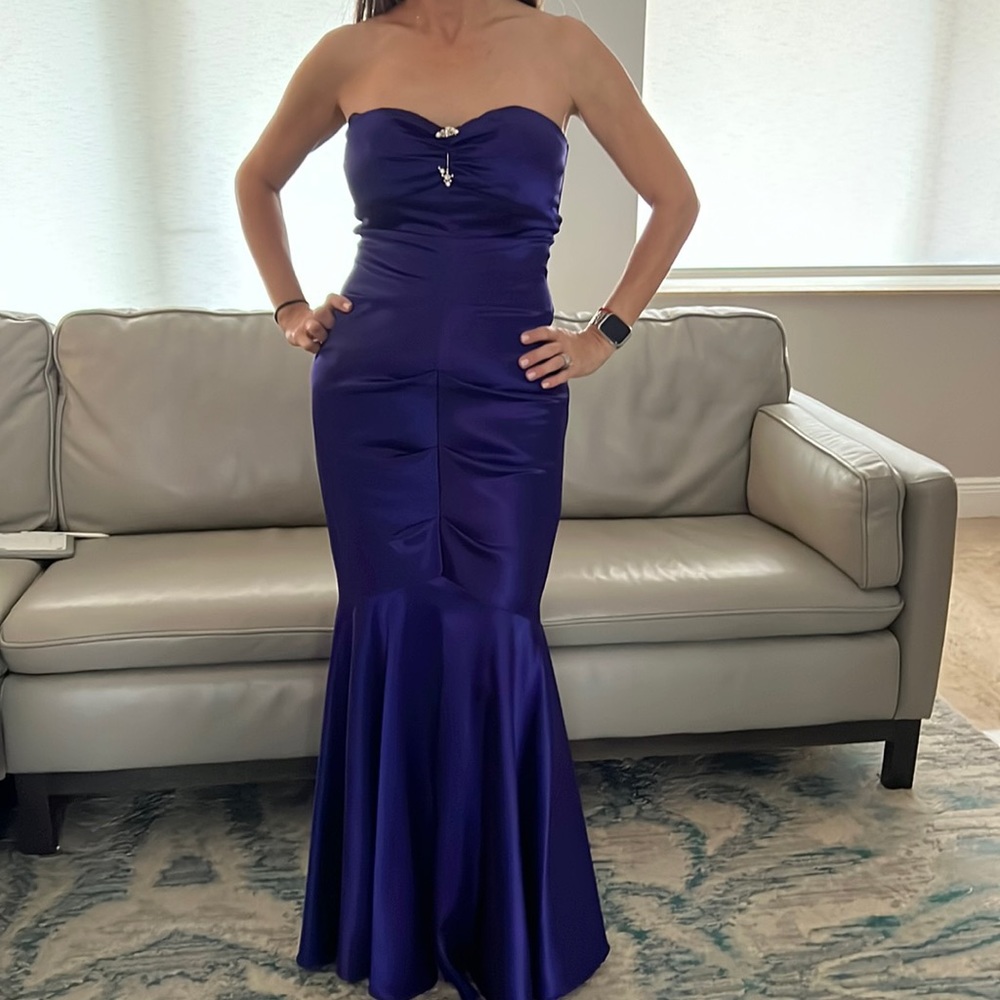 Formal blue/ purple satin dress